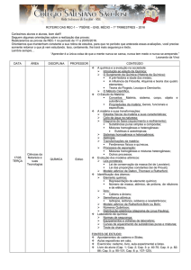 Roteiro de recuperação - 1º, 2º e 3º Série - Ensino Médio