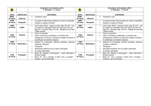 Calendário de Avaliações 2016 2° Bimestre – 4° ano B Calendário