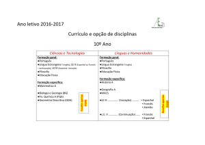 Ciências e Tecnologias Línguas e Humanidades