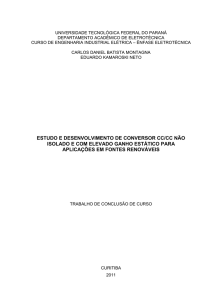 estudo e desenvolvimento de conversor cc/cc não isolado