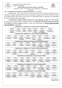 Calendário Geral 2 Trimestre MATUTINO