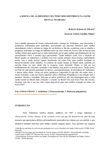 A DOENÇA DE ALZHEIMER E SEU PERCURSO HISTÓRICO NA