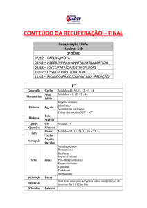 Recuperação FINAL Horário: 14h 2ª SÉRIE