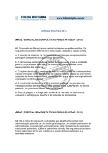 CIÊNCIA POLÍTICA 2013 (MFAZ / ESPECIALISTA EM POLÍTICAS