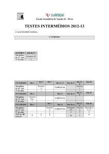 testes intermédios 2012-13 - Agrupamento de Escolas Nº 3 de Elvas