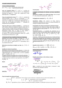 Formulário de Mecânica Aplicada 3. Forças. Estática da Partícula