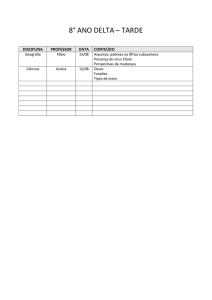 8° ANO DELTA – TARDE DISCIPLINA PROFESSOR DATA