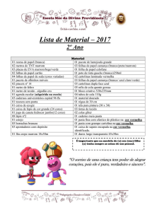 Lista de materiais 2° ano