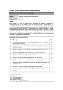 Módulo: Gestão de Produtos e Analise de Mercado Disciplina