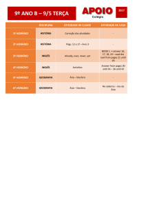 9º ano b – 9/5 terça