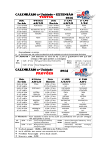 CALENDÁRIO 2ª Unidade – Extensão