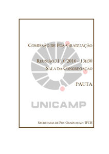Comissão de Pós-Graduação/IFCH Reunião 31/10/2016 – 13h30