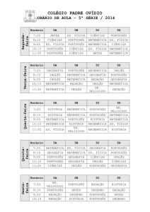horário de aula – 5ª série / 2014