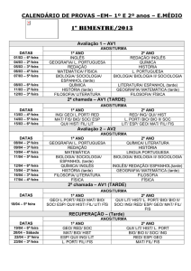 2ª chamada – AV1 (TARDE)