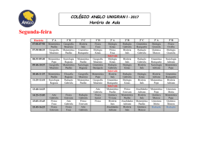 Horário de aula - Unidade I(2017)