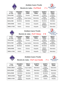 Instituto Laura Vicuña Horário de Aulas – Profª Rosilene 4º B
