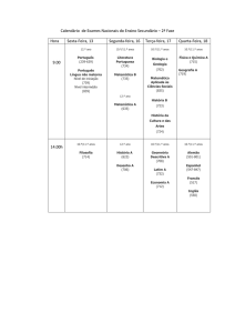 Calendário de Exames Nacionais do Ensino Secundário – 2ª Fase