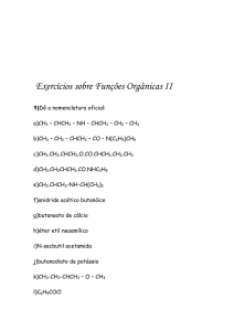 Exercícios sobre Funções Orgânicas II