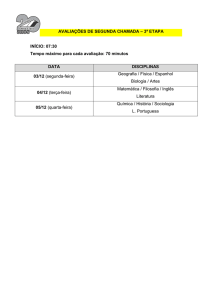 avaliações de segunda chamada ensino médio