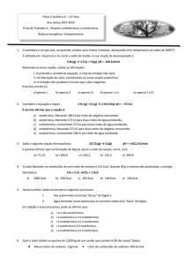 Energia de ligação e calculo estequiométrico