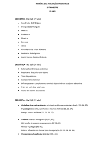 MATÉRIA DAS AVALIAÇÕES TRIMESTRAIS 2º TRIMESTRE 8º