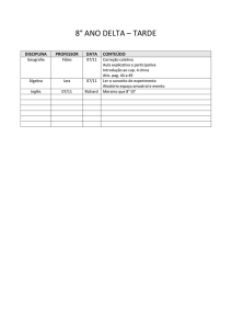 8° ANO DELTA – TARDE DISCIPLINA PROFESSOR DATA