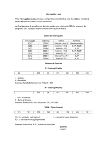 Interrup&ccedil;&otilde;es - asm Uma interrup&ccedil;&atilde;o provoca um desvio tempor&aacute;rio