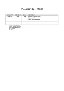 6° ANO DELTA – TARDE DISCIPLINA PROFESSOR DATA