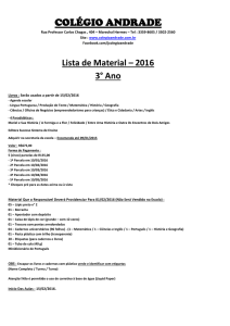 Lista de Material – 2016 3° Ano