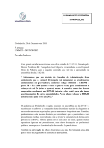 Carta-resposta dos pediatras à Unimed Divinópolis (28 de
