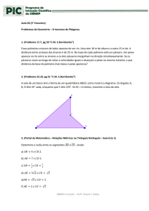 Aula 03 (3° Encontro) Problemas de Geometria – O teorema de