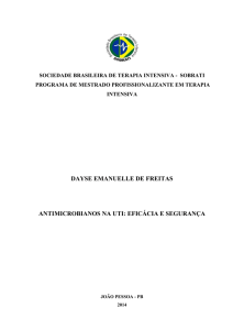 antimicrobianos na uti: eficácia e segurança