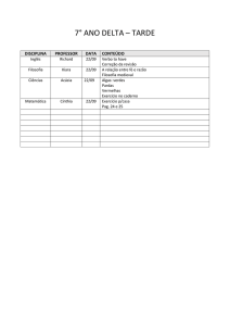 7° ANO DELTA – TARDE DISCIPLINA PROFESSOR DATA