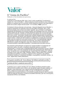 O "cisma do Pacífico" Publicado no Valor Econômico em 23/01/2013