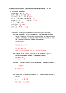 Roteiro de estudo para a 3ª Avaliação Trimestral de Álgebra – 7º