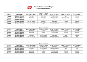 1ª aula - Escola Menino Jesus de Praga