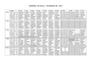 horário matutino 2017