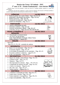 Roteiro dos Testes 3º ANOS A – B – II UNIDADE