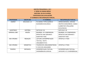GESTÃO PEDAGÓGICA / 2011 2ª SÉRIE DO ENSINO MÉDIO