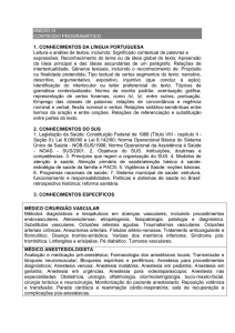 ANEXO IV CONTEÚDO PROGRAMÁTICO CONHECIMENTOS DA