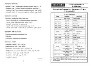 ROTEIRO DAS VERIFICAÇÕES BIMESTRAIS – 7 o Ano