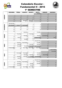 Calendário Escolar - Fundamental II