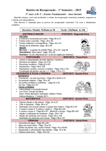 Roteiro de Recuperação – 1º Semestre – 2015 3 os