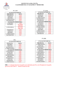 calendários - Instituto Laura Vicuña