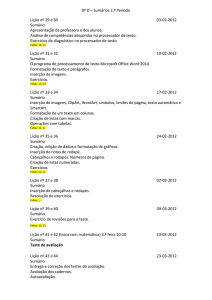 9º D – Sumários 2.º Período Lição nº 29 e 30 03-02