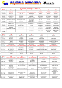 AVALIAÇÃO BIMESTRAL – 3º BIMESTRE DATA 6 A 6 B 6 C 6 D 6 E