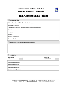Formulário para elaboração de Relatório de Estágio - PPGH