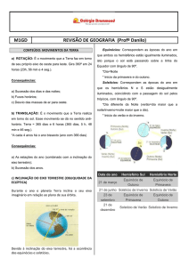 b) TRANSLAÇÃO: É o movimento que a Terra realiza em torno do