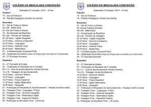 Calendário 4 unidade 9º Ano 2015 - Colégio Imaculada Conceição