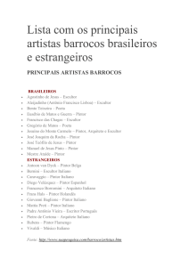 Lista com os principais artistas barrocos